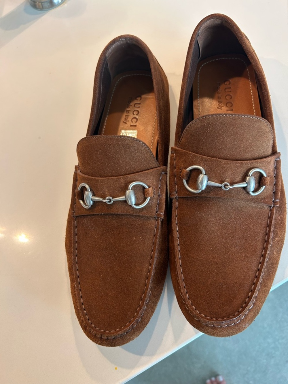 Gucci Brown Suede Horsebit Slip-On Loafers - Picture 4 of 10